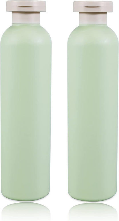 13.5oz Squeeze Bottles with Flip Cap, Refillable Plastic Travel Bottles for Creams, Lotion, Shampoo, Conditioner (2 Pcs)
