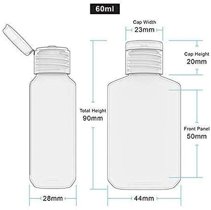 2oz Empty Hand Sanitizer Travel Size Bottles, Refillable Clear Plastic - Image 7