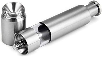 Salt and Pepper Grinder Set of 2, Stainless Steel Push Button Grinder Modern - Image 4