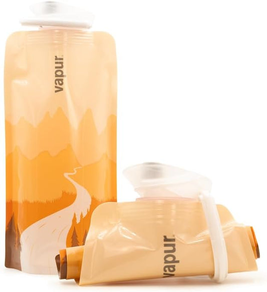 Vapur Flexible, Collapsible Wide Mouth Anti-Bottle with Detachable Carabiner, 23 Ounce, Sierra California Gold, Pack of 1