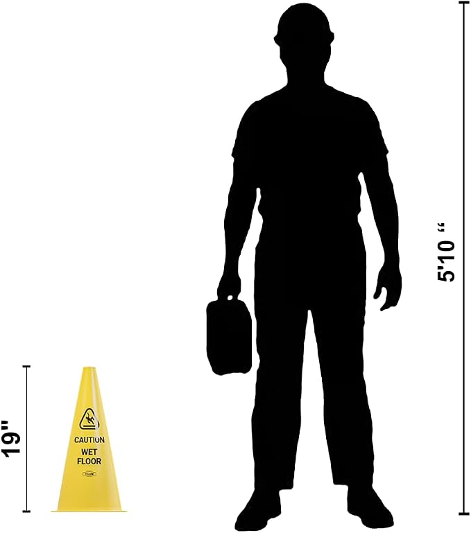 Yellow Safety® Commercial 19 Inch "Caution Wet Floor" Sign Cone, 6 ct. - Image 4