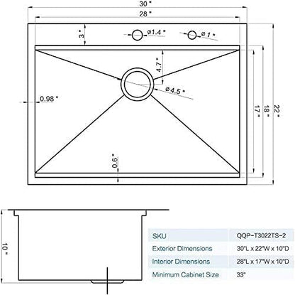 30 Inch Drop In Kitchen Sink Workstation-Bokaiya 30x22 Stainless Steel Drop In Sink 16 Gauge Deep Single Bowl Kitchen Sink with Cutting Board