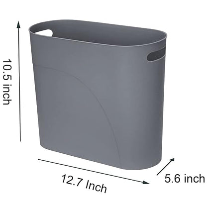 Small Trash Can Plastic Bathroom Wastebasket 3.2 Gallon Slim Garbage Container - Image 4