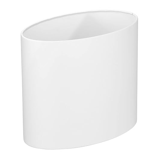 mDesign Stainless Steel Metal Oval Trash Can, 7.9 Liter/2.09 Gallon Wastebasket by mDesign