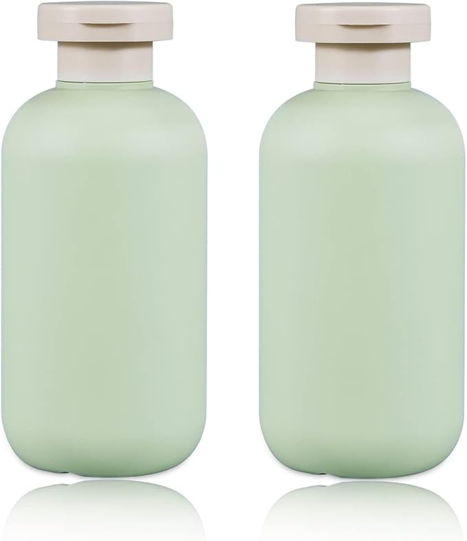 6.8oz Squeeze Bottles with Flip Cap, Refillable Plastic Travel Bottles for Creams, Lotion, Shampoo, Conditioner (2 Pcs)