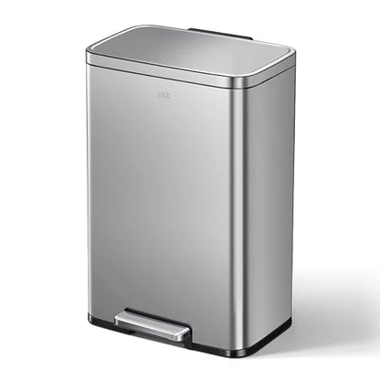 EKO Madison Matte Stainless 50 Liter/13.2 Gallon Step Trash Can w/Inner Liner - Image 8
