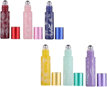 10 Pcs Yellow Glass Essential Oil Roller Bottles, 10ml Empty Refillable Roll on - Image 4