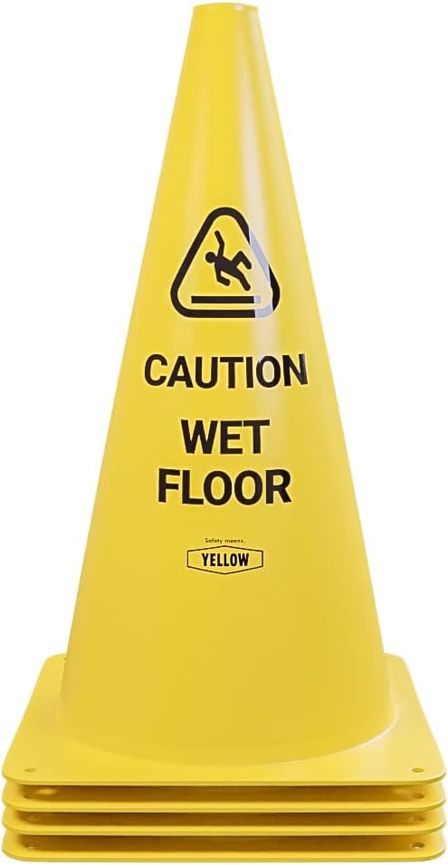 Yellow Safety® Commercial 15 Inch "Caution Wet Floor" Sign Cone, 6 ct. - Image 2