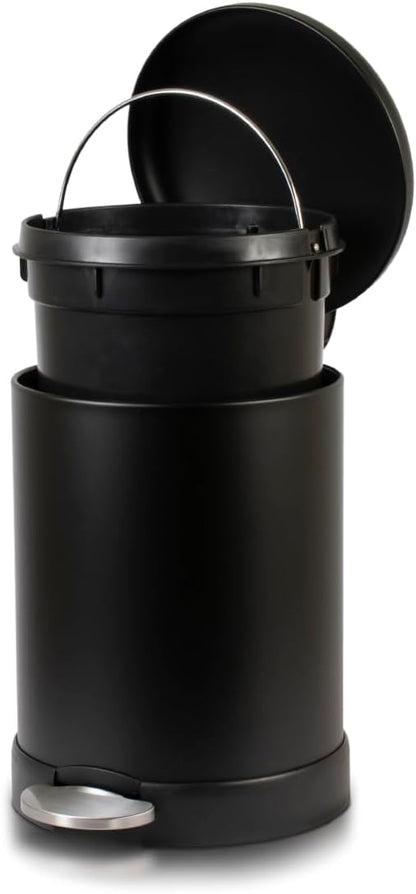 Glad Small Trash Can, 1.2 Gallon | Round Stainless Steel Garbage Bin - Image 3
