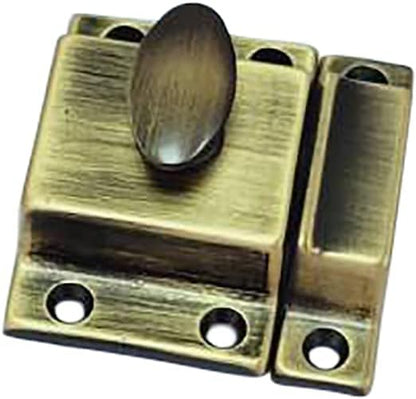 QCAA Traditional Large Oval Turn Cabinet Latch, Solid Brass, - Image 2
