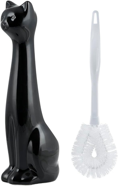 Allure Home Creation Black Cat 2-Piece Toilet Brush Holder and Brush Set - Image 2