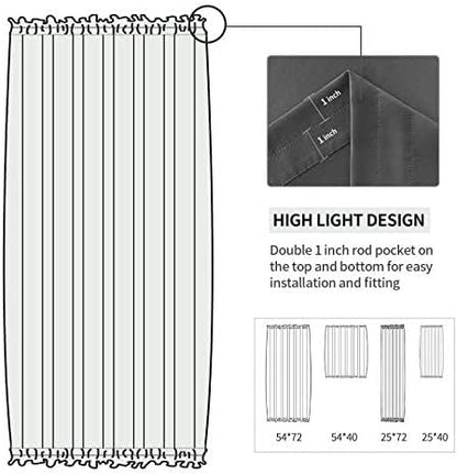 DWCN French Door Curtains – Rod Pocket Thermal Blackout Curtain - Image 4