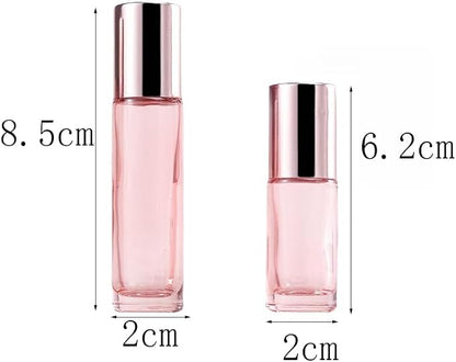 10 Pack Glass Essential Oil Roller Bottles, 5ml Pink Roller Bottles - Image 2
