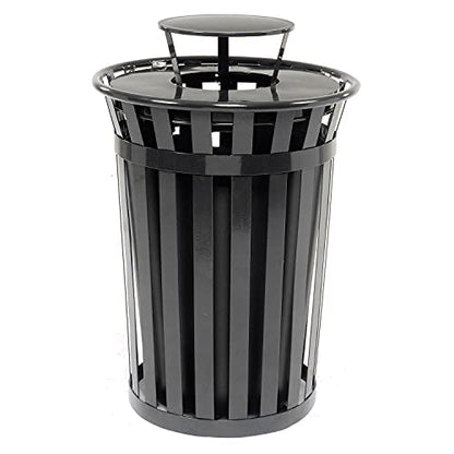 Global Industrial Heavy-Duty 36 Gallon Capacity Outdoor Metal Slatted Trash - Image 9