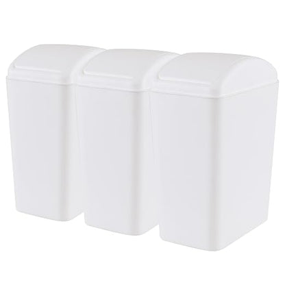 4.5 Gallon Plastic Swing Top Garbage Can, Swing Lid Trash Bins by Qqbine