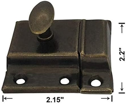 QCAA Oval Turn Cabinet Latch, for Cupboard & Other Furniture, Antique Brass - Image 4