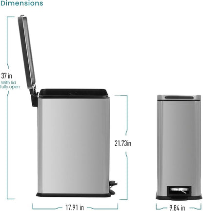 Home Zone Living 8 Gallon Slim Kitchen Trash Can - Image 8
