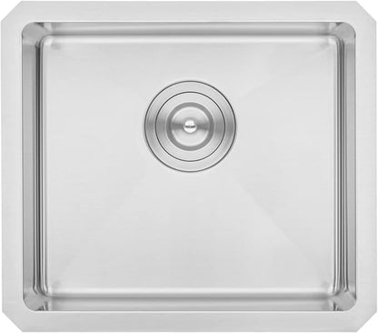 17 in. x 15 in. x 9 in. 16-Gauge Stainless Steel Undermount Single Bowl Bar Prep Kitchen Sink with Silicon Dishrack and Strainer