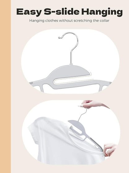 HOUSE DAY Grey Plastic Hangers 50 Pack, Slim Space Saving, Non Slip Hangers - Image 5