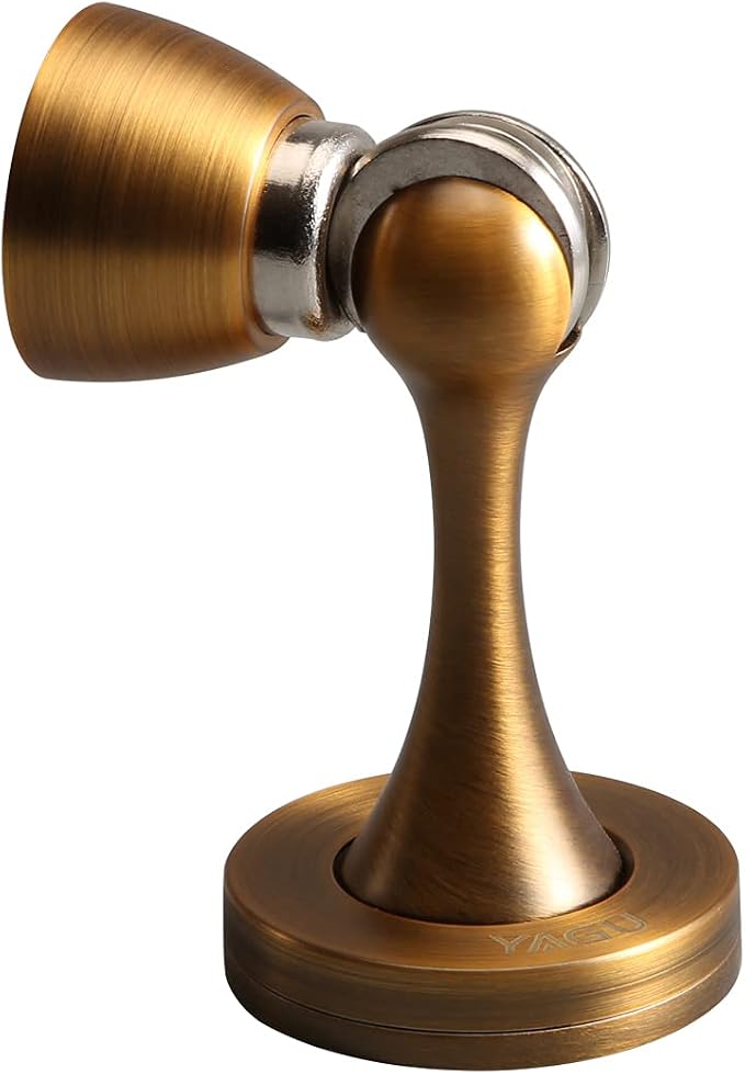 Door Stopper 6 Pack Magnetic Door Stops, Zinc Alloy Antique Brass Door Catch by YAGU