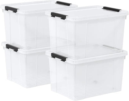 4 Pack 22 Quart Latch Box, Buckle Up Storage Box Set - Image 6