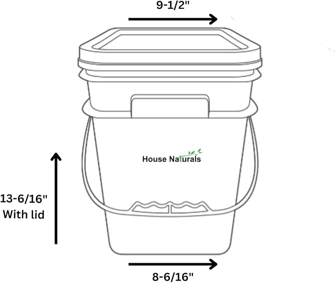 House Naturals 4 Gallon Square Food Grade Bucket Pail - Image 2