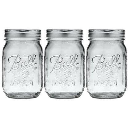 Ball Glass Mason Jar, Regular Mouth, Pint Size, 16 OZ by BallJar