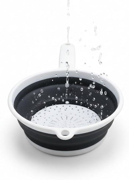 Handy Housewares 8" Round Space Saving Collapsible Silicone Kitchen Colander - Image 4