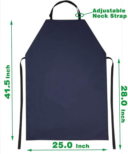 VWELL Waterproof Rubber Vinyl Apron 41.5" Heavy Duty Work Apron Durable - Image 2