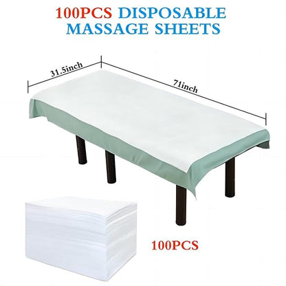 100Pcs Disposable Massage Table Sheets 31.5" x 71" Non-Woven Fabric Bed Covers - Image 3