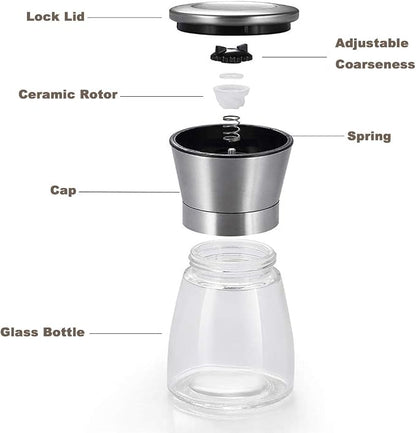 Salt and Pepper Grinder Set of 2, Premium Stainless Steel Spice Mill - Image 2