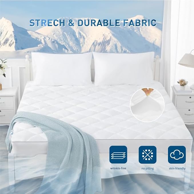 Sunflower Cooling Quilted California King Mattress Protector, Mattress Pad Cal - Image 4