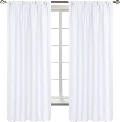BGment White Curtains 63 Inch Length by BGment
