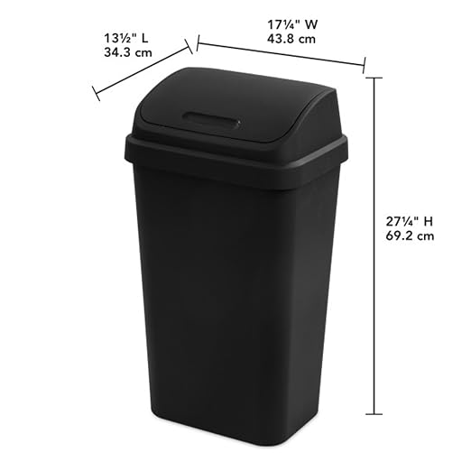 Sterilite 4-Pack Swing Top Wastebasket, Sleek Square Profile Trash Can - Image 3