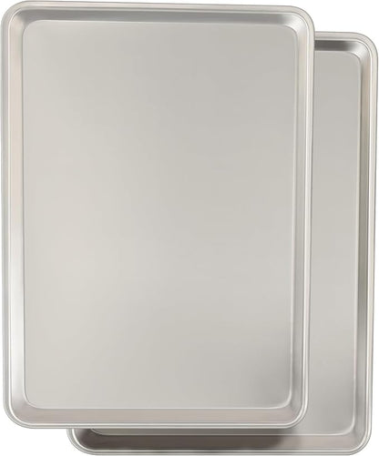 Commercial Quality Baking Sheet Pan Set, Natural Aluminum Cookie Sheet by UmiteChef