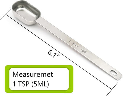 2PCS 1tsp Single Measuring Spoon, Stainless Steel Long Handle Individual - Image 2