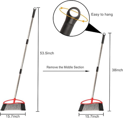 Outdoor Broom, 15.7" Wide Heavy Duty Angle Broom - Image 2