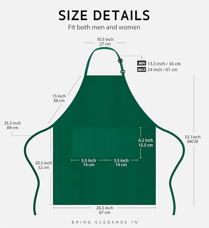 Syntus Apron for Men Women, Adjustable Cooking Kitchen Chef Aprons - Image 2