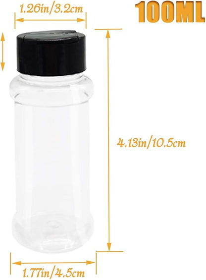 OJYUDD 16 Pack 3.4oz/100ml Plastic Spice Bottles Set, Empty Seasoning Containers - Image 3