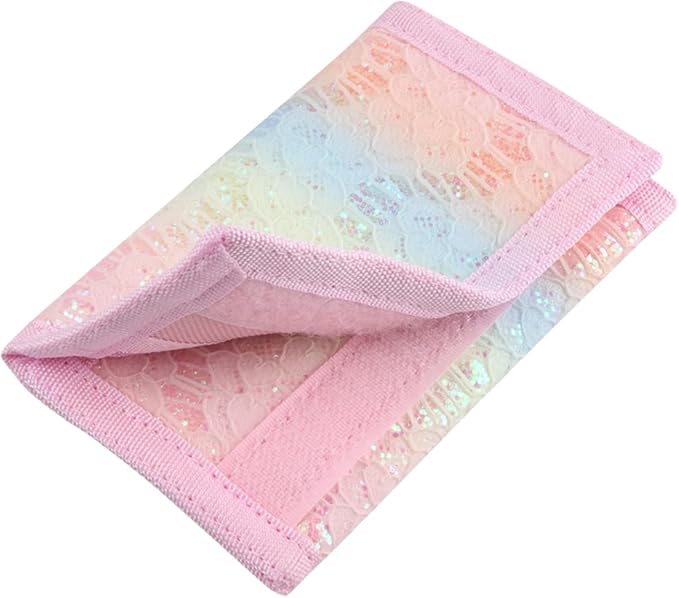 NEICY RFID Blocking Canvas Wallet for Men and Women - Camo Trifold Outdoor Sports Wallets with Magic Sticker for Teen Kids (Rainbow4)