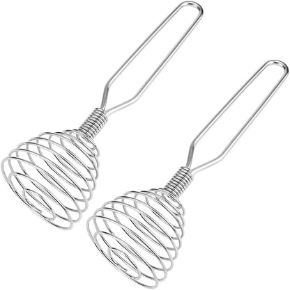 Stainless Steel Spring Coil Whisk Set 2 Pack, Wire Whip Egg Beater, Kitchen by lelasety