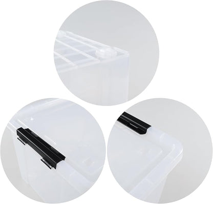 4-Pack 50 L Clear Plastic Storage Bin, Large Clear Latch Box - Image 3