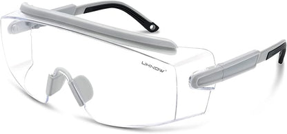 UKNOW Safety Goggles Over Glasses, Safety Glasses Anti Fog Wraparound Eye by UKNOW