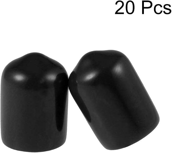 uxcell 20pcs Rubber End Caps 9mm ID Vinyl Round Tube Bolt Cap Cover Thread - Image 2