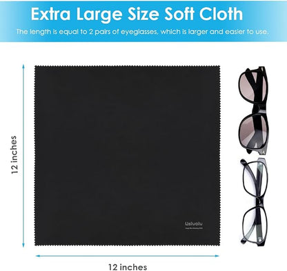 6PCS Large Eyeglass Cleaning Cloths, 12 x12 inches Glasses Cleaner, - Image 2