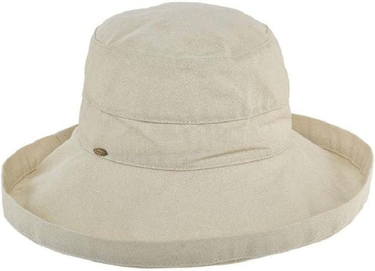 Scala Women's Cotton Hat with Inner Drawstring and Upf 50+ Rating