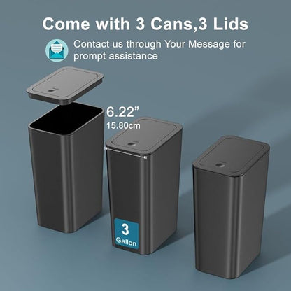 N. NETDOT 3 Pack 3 Gallon Small Trash Can - Image 7
