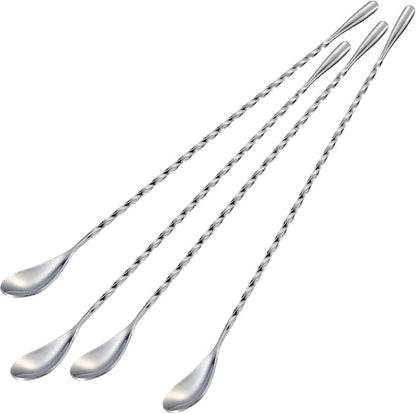 Briout 4 Pieces Bar Spoon, 12 Inches Long Handle Drink Stirrer by Briout