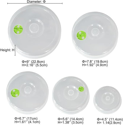 Microwave Covers for Food 5 PCS Microwave Splatter Lid Cover Dish Cover Plate - Image 2
