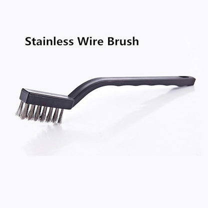 12PCS Mini Wire Brushes, Stainless Steel & Brass Brush Set, Curved Handle - Image 5